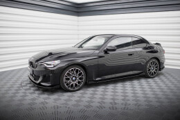 Street Pro Seitenschweller Ansatz Cup Leisten passend für BMW 2 Coupe G42 SCHWARZ+ HOCHGLANZ FLAPS