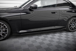 Street Pro Seitenschweller Ansatz Cup Leisten passend für BMW 2 Coupe G42 SCHWARZ+ HOCHGLANZ FLAPS
