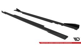Street Pro Seitenschweller Ansatz Cup Leisten passend für BMW 2 Coupe G42 SCHWARZ+ HOCHGLANZ FLAPS