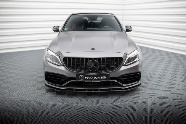 Street Pro Cup Spoilerlippe Front Ansatz passend für Mercedes-AMG C63 Limousine / Kombi W205 Facelift SCHWARZ