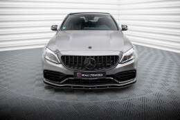 Street Pro Cup Spoilerlippe Front Ansatz für Mercedes-AMG C63 Limousine / Kombi W205 Facelift schwarz