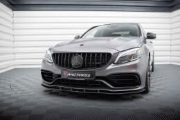 Street Pro Cup Spoilerlippe Front Ansatz passend für Mercedes-AMG C63 Limousine / Kombi W205 Facelift SCHWARZ