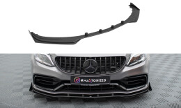 Street Pro Cup Spoilerlippe Front Ansatz für Mercedes-AMG C63 Limousine / Kombi W205 Facelift schwarz+ Hochglanz Flaps