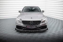Street Pro Cup Spoilerlippe Front Ansatz passend für Mercedes-AMG C63 Limousine / Kombi W205 Facelift rot+ Hochglanz Flaps