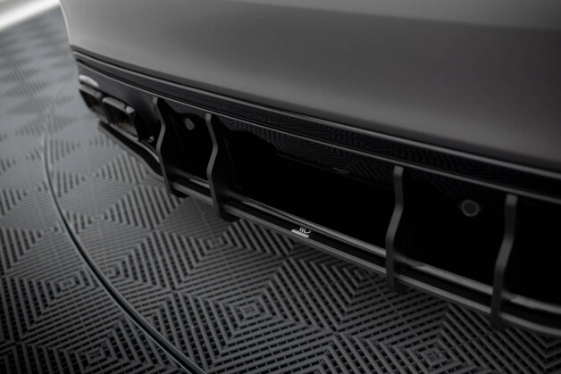 Street Pro Heckschürze Heck Ansatz Diffusor passend für Mercedes-AMG C63 Limousine / Kombi W205 Facelift SCHWARZ