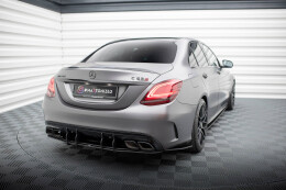 Street Pro Heckschürze Heck Ansatz Diffusor für Mercedes-AMG C63 Limousine / Kombi W205 Facelift schwarz