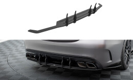 Street Pro Heckschürze Heck Ansatz Diffusor passend für Mercedes-AMG C63 Limousine / Kombi W205 Facelift rot