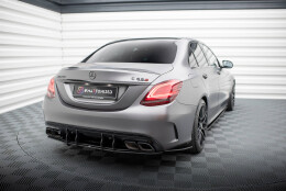 Street Pro Heckschürze Heck Ansatz Diffusor passend für Mercedes-AMG C63 Limousine / Kombi W205 Facelift rot