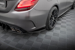 Street Pro Heck Ansatz Flaps Diffusor passend für Mercedes-AMG C63 Limousine / Kombi W205 Facelift rot