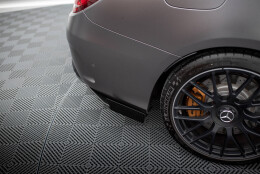 Street Pro Heck Ansatz Flaps Diffusor passend für Mercedes-AMG C63 Limousine / Kombi W205 Facelift SCHWARZ+ HOCHGLANZ FLAPS