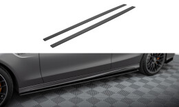 Street Pro Seitenschweller Ansatz Cup Leisten passend für Mercedes-AMG C63 Limousine / Kombi W205 Facelift SCHWARZ