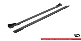 Street Pro Seitenschweller Ansatz Cup Leisten passend für Mercedes-AMG C63 Limousine / Kombi W205 Facelift SCHWARZ+ HOCHGLANZ FLAPS
