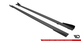 Street Pro Seitenschweller Leisten + Flaps passend für Mercedes-AMG C63 Limousine / Kombi W205 FL schwarz Hochglanz