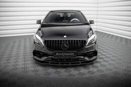 Street Pro Cup Spoilerlippe Front Ansatz passend für Mercedes-Benz A AMG-Line W176 Facelift SCHWARZ