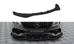 Street Pro Cup Spoilerlippe Front Ansatz + Flaps für Mercedes-Benz A AMG-Line W176 Facelift schwarz Hochglanz