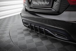 Street Pro Heckschürze Heck Ansatz Diffusor für Mercedes-Benz A AMG-Line W176 Facelift SCHWARZ