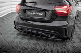 Street Pro Heckschürze Heck Ansatz Diffusor für Mercedes-Benz A AMG-Line W176 Facelift ROT+ HOCHGLANZ FLAPS