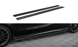 Street Pro Seitenschweller Ansatz Cup Leisten passend für Mercedes-Benz A AMG-Line W176 Facelift SCHWARZ