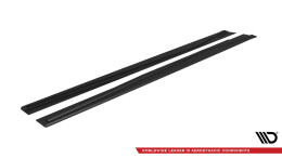 Street Pro Seitenschweller Ansatz Cup Leisten passend für Mercedes-Benz A AMG-Line W176 Facelift SCHWARZ