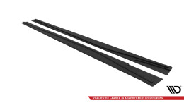 Street Pro Seitenschweller Ansatz Cup Leisten passend für Mercedes-Benz A AMG-Line W176 Facelift SCHWARZ