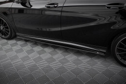 Street Pro Seitenschweller Ansatz Cup Leisten passend für Mercedes-Benz A AMG-Line W176 Facelift rot