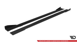 Street Pro Seitenschweller Ansatz Cup Leisten passend für Mercedes-Benz A AMG-Line W176 Facelift SCHWARZ+ HOCHGLANZ FLAPS