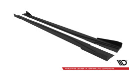 Street Pro Seitenschweller Ansatz Cup Leisten passend für Mercedes-Benz A AMG-Line W176 Facelift SCHWARZ+ HOCHGLANZ FLAPS