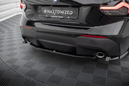 Mittlerer Cup Diffusor Heck Ansatz passend für BMW 2 Coupe G42 schwarz Hochglanz