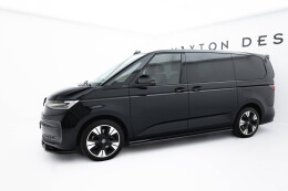 Seitenschweller Ansatz Cup Leisten passend für VW Multivan Lang T7 schwarz Hochglanz