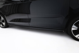 Seitenschweller Ansatz Cup Leisten passend für VW Multivan Lang T7 schwarz Hochglanz