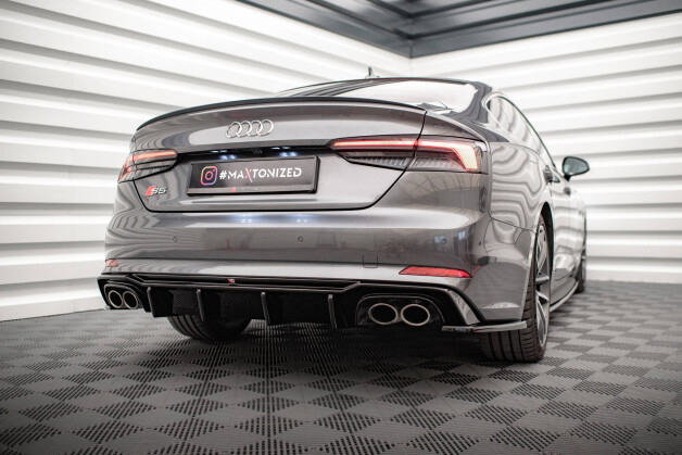 Street+ Heck Ansatz Flaps passend für Audi S5 Coupe / Sportback F5 schwarz Hochglanz