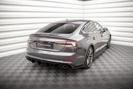 Heck Ansatz Flaps Diffusor passend für Audi S5 Coupe / Sportback F5 schwarz Hochglanz