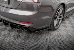 Heck Ansatz Flaps Diffusor passend für Audi S5 Coupe / Sportback F5 schwarz Hochglanz