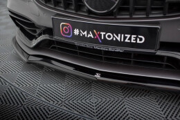 Cup Spoilerlippe Front Ansatz V.1 passend für Mercedes-AMG C63 Limousine / Kombi W205 Facelift schwarz Hochglanz