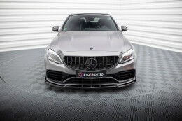 Cup Spoilerlippe Front Ansatz V.2 für Mercedes-AMG C63 Limo / Kombi W205 FL schwarz Hochglanz