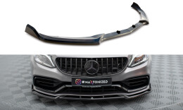 Cup Spoilerlippe Front Ansatz V.2 passend für Mercedes-AMG C63 Limousine / Kombi W205 Facelift schwarz Hochglanz