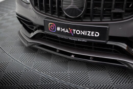 Cup Spoilerlippe Front Ansatz V.2 passend für Mercedes-AMG C63 Limousine / Kombi W205 Facelift schwarz Hochglanz