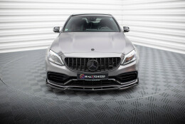 Street+ Spoilerlippe Front Ansatz V.2 passend für Mercedes-AMG C63 Limousine / Kombi W205 FL schwarz Hochglanz