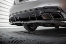 Mittlerer Cup Diffusor Heck Ansatz DTM Look für Mercedes-AMG C63 Limousine / Kombi W205 Facelift schwarz Hochglanz
