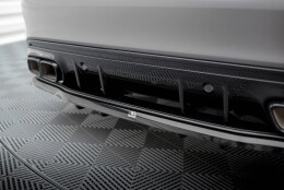 Mittlerer Cup Diffusor Heck Ansatz DTM Look passend für Mercedes-AMG C63 Limousine / Kombi W205 Facelift schwarz Hochglanz