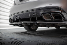 Mittlerer Cup Diffusor Heck Ansatz DTM Look passend für Mercedes-AMG C63 Limousine / Kombi W205 Facelift schwarz Hochglanz