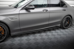 Seitenschweller Ansatz Cup Leisten passend für Mercedes-AMG C63 Limousine / Kombi W205 Facelift schwarz Hochglanz