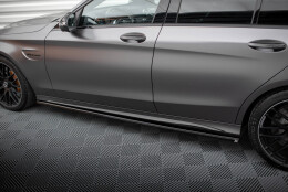 Seitenschweller Ansatz Cup Leisten passend für Mercedes-AMG C63 Limousine / Kombi W205 Facelift schwarz Hochglanz