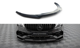 Cup Spoilerlippe Front Ansatz V.1 passend für Mercedes-Benz A AMG-Line W176 Facelift schwarz Hochglanz