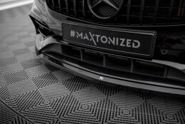 Cup Spoilerlippe Front Ansatz V.1 passend für Mercedes-Benz A AMG-Line W176 Facelift schwarz Hochglanz