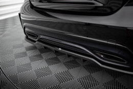 Mittlerer Cup Diffusor Heck Ansatz DTM Look passend für Mercedes-Benz A AMG-Line W176 Facelif schwarz Hochglanz