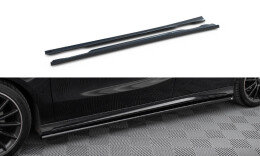 Seitenschweller Ansatz Cup Leisten passend für Mercedes-Benz A AMG-Line W176 Facelif schwarz Hochglanz