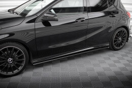 Seitenschweller Ansatz Cup Leisten passend für Mercedes-Benz A AMG-Line W176 Facelif schwarz Hochglanz