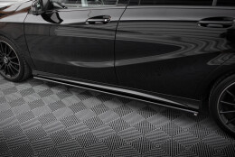 Seitenschweller Ansatz Cup Leisten passend für Mercedes-Benz A AMG-Line W176 Facelif schwarz Hochglanz