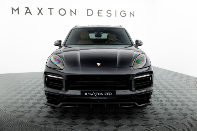 Cup Spoilerlippe Front Ansatz passend für Porsche Cayenne Sport Design Mk3 schwarz Hochglanz